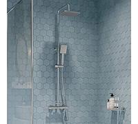 Gainsborough GDSE Thermostatic Bar Mixer Shower with Adjustable & Drencher Heads - Square