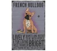 Gainsborough Giftware FRENCH BULLDOG MINI METAL CHIC N SHABBY VINTAGE RETRO SIGN