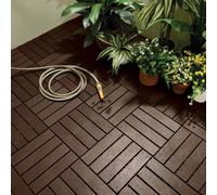 Gainsborough Interlocking Decking Tiles Weather Resistant Garden Floor Tiles in Brown Gainsborough Brown