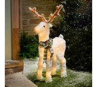 Gainsborough 65Cm Light Up Frosted Reindeer With 25 Warm White Leds & Ground Spikes