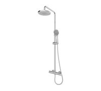 Gainsborough GDRP Thermostatic Cool Touch Bar Mixer Shower with Adjustable & Drencher Heads Round 3 Spray Patterns Riser Rail Chrome