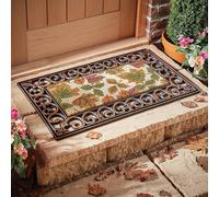 Coopers of Stortford Autumn Tough & Moisture-Absorbing Rubber Door Mat | Half Moon or Rectangular Design (Rectangular)