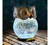Coopers of Stortford Solar Powered Owl Garden Ornament Decor | 15.5cm Tall