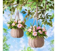 Gainsborough Set Of 2 Artificial Daisy Hanging Baskets, Ready To Hang, Realistic Flowers, W33 X D33 X L55Cm