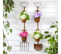 Gainsborough Set Of 2 Rustic Garden Outdoor Tool Hanging Leaning Staked Planters