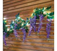 180cm Solar Light Artificial Wisteria Garland Purple Vine For Outdoor Garden Wedding Wall