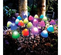 Gainsborough Solar Stake Lights With Mushroom Design, 20-Piece Colour-Changing Garden Lighting, 380Cm String