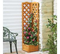 Gainsborough Wooden Corner Trellis Planter - Ideal For Climbing Plants - Fir Wood Construction - Raised For Drainage & Airflow