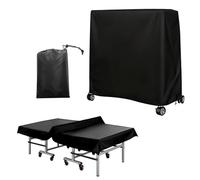 Gainspra Lightweight Ping Pong Table Cover, Waterproof Outdoor Indoor Use Universal Fit for 9x5 FT Folding Tables, Table Tennis Table Cover, 210D Oxford Fabric with Storage Bag & Windproof Buckles
