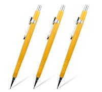 Gainsten 0.9mm Mechanical Pencil 3pcs Micro Automatic Retractor Propelling Pencils Small Clutch Retractable Draughting Pencil Set Refillable Lead Series with Yellow Barrel