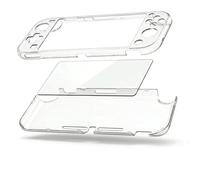 Gainsten Protective Case for Nintendo Switch Lite 2019 Hard HD Clear Crystal PC Cover Accessories with Screen Protector and 8 Thumb Grip Caps Shock-Absorption Anti-Scratch Shell Case for Switch Lite