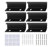 Gainsten Record Shelf 6pcs 10cm 4'' Acrylic Vinyl Record Wall Mount Black Stand Easy to Install Shelves Holder for Albums LP CD Minimalist Book Record Picture Collectibles Storage Display Ledge Set