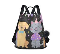 GAIREG Axolotl Women's Holding Bubble Tea Backpack with Zip Back Pocket, Adorable Party For Dogs And Cats
