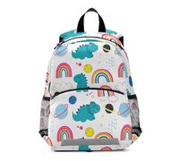 GAIREG Backpack for Toddler Girls Boys, Cute Dinosaurs Rainbows White Small Travel Back Pack Kids Backpacks 3-6 Years