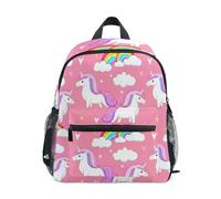 GAIREG Backpack for Toddler Girls Boys, Cute White Unicorns Rainbow Pink Small Kindergarten Backpack for Boys with Name Tag, Cute White Unicorns Rainbow Pink, 3-5 Years, Cute Backpacks