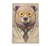 GAIREG Bear Wearing Glasses Fall Throw Blanket for Couch Warm Blanket for Winter Throw for Couch 90 x 60 Inch