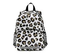 GAIREG Black Leopard Spots White Backpack for Toddler Boys Girls Little Kid's Backpacks Small Kindergarten Backpacks 3-6 Years, Medium