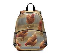 GAIREG Brown Red Hens Toddler Girl Backpack with Leash, Mini Preschool Backpacks Little Kid's Backpacks 3-6 Years, Medium