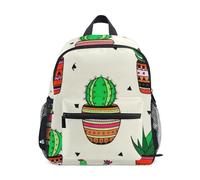 GAIREG Cactus Succulent Plants Toddler Boy Backpack with Name Tag, Little Kid's Backpacks, Cactus Succulent Plants, 3-5 Years