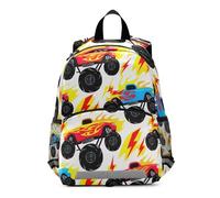GAIREG Cartoon Monster Trucks Toddler Girl Backpack with Leash, Mini Kindergarten Backpacks Kids Backpacks 3-6 Years, Medium