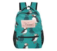 GAIREG Cartoon Puffins Teal School Backpack for Boys