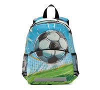 GAIREG Cartoon Soccer Ball Mini Toddler Boy Backpack with Leash Kids School Bag Travel Book Bag 3-6 Years, Medium