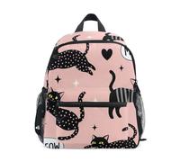 GAIREG Cats Polka Dot Pink Backpack for Toddler Girls Boys Little Kid's Backpacks with Name Tag Mini Travel Book Bag, Cats Polka Dot Pink, M, Cute Backpacks