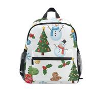 GAIREG Christmas Dinosaurs White Toddler Boy Backpack with Name Tag, Kindergarten Backpack for Boys, Christmas Dinosaurs White, 3-5 Years, Cute Backpacks