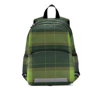 GAIREG Classic Tartan Plaid Green Stripes Small Toddler Girl Backpack with Leash Kids School Bag Travel Bookbag 3-6 Years, Medium