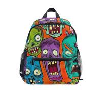 GAIREG Colorful Zombie Funny Toddler Boy Backpack with Name Tag, Little Kid's Backpacks Medium
