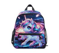 GAIREG Cute Anime Unicorn Galaxy Space Toddler Boy Backpack with Name Tag, Kids Backpacks Preschool Backpacks 6-8 Years