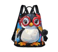 GAIREG Cute Backpack Purse for Women Anti Theft Back Zipper Fashion Casual Travel Bag, Cute Penguin Colorful Splashes