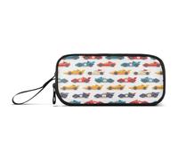 GAIREG Cute Cars White Pen-securing Pen Case for Boys | Grab-and-go Large Capacity Pencil Case, Zippered Build, Three Separate Compartments for Artists