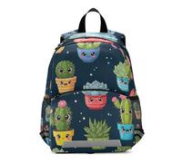GAIREG Cute Cartoon Cacti Succulent Blue Toddler Girl Backpack with Leash Kids Backpacks Small Preschool Backpacks 3-6 Years, Medium