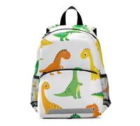 GAIREG Cute Cartoon Dinosaurs White Small Backpack for Toddler Girls Boys Little Kid's Backpacks Travel Back Pack 3-6 Years, Medium