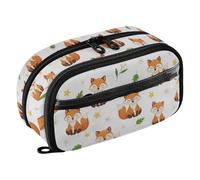 GAIREG Cute Cartoon Fox Pencil Case, Two Sections | Stationery Pouch for College Students, with a Divided Interior; One Case, Supplies not Included