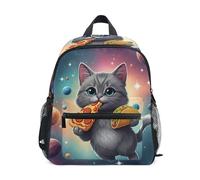 GAIREG Cute Cat Pizza Taco Toddler Boy Backpack with Name Tag, Kids School Bag Medium