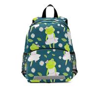 GAIREG Cute Frogs Ballerinas Green Toddler Backpack for Girls Boys Little Kid's Backpacks Small Travel Backpack 3-6 Years, Medium