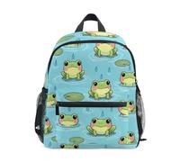 GAIREG Cute Green Frogs Pond Toddler Boy Backpack with Name Tag, Little Kid's Backpacks Preschool Kindergarten Backpacks, Cute Green Frogs Pond, 3-5 Years, Cute Backpacks