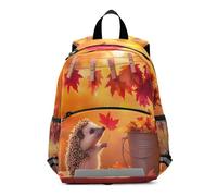 GAIREG Cute Hedgehog Autumn Leaves Mini Toddler Backpack for Girls Boys Little Kid's Backpacks Kindergarten Backpacks 3-6 Years, Medium