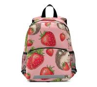 GAIREG Cute Hedgehog Strawberries Pink Toddler Boy Backpack with Leash Little Kid's Backpacks Mini Travel Back Pack 3-6 Years, Medium