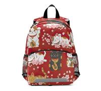 GAIREG Cute Japanese Cats Blossoms Red.jpg Small Backpack for Toddler Boys Girls Little Kid's Backpacks Travel Bookbag 3-6 Years, Medium