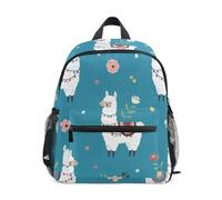 GAIREG Cute Llamas Blue Toddler Backpack for Boys Girls Little Kid's Backpacks with Name Tag Small Travel Book Bag 6-8 Years