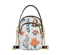 GAIREG Cute Planet Blue Mini Crossbody Purse, Cute Animals Flower, Quilted Crossbody Bag