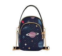GAIREG Cute Planet Blue Mini Crossbody Purse, Cute Planet Blue 2, Quilted Crossbody Bag