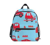 GAIREG Cute Red Cars Blue Toddler Boy Backpack with Name Tag, Little Kid's Backpacks Travel Backpack 6-8 Years