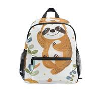 GAIREG Cute Sloth White Toddler Boy Backpack with Name Tag, Little Kid's Backpacks Travel Backpack Medium