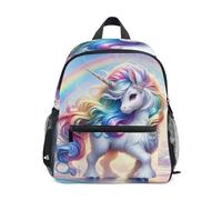GAIREG Cute Unicorn and Rainbow Toddler Boy Backpack with Name Tag, Kids School Backpacks Travel Backpack 6-8 Years