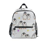 GAIREG Cute Watercolor Penguins Toddler Girl Backpack with Name Tag, Mini Little Kid's Backpacks Travel Book Bag, Cute Watercolor Penguins, 3-5 Years, Cute Backpacks