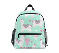 GAIREG Cute White Llamas Green Toddler Boy Backpack with Name Tag, Kids Backpacks Preschool Backpacks, Cute White Llamas Green, 6-8 Years, Cute Backpacks